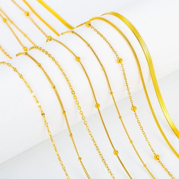 Jewelry Side Clip Bead Chain Stainless Steel Geometric Wave Electroplated Handmade Supplies