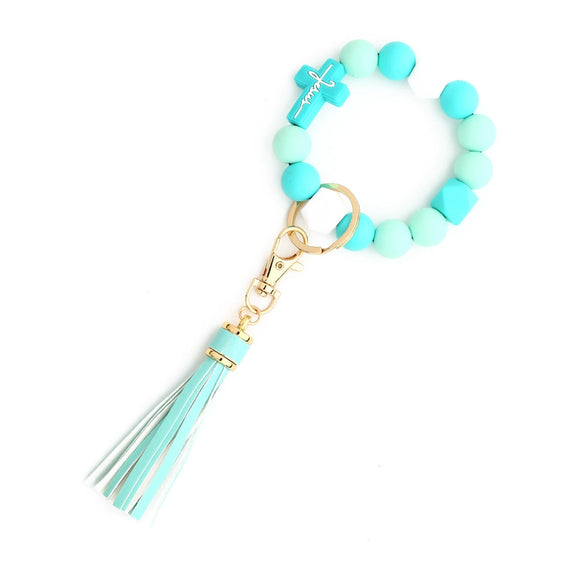 Jewelry Silicone Cartoon Characters Handmade Cross Keychain Rabbit Bag Pendant Bracelet