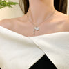 Jewelry Silver Cat's Eye Stone Tassel Purse Pendant O Chain Necklace For Women Titanium Steel Copper Electroplating Light Luxury