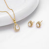 Jewelry Silver Doublelayer Pendant Earrings And Necklace Light Luxury Ochain Electroplating