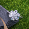 Jewelry Silver Drop Pearshaped Flower Snowflake Ring Electroplated Unisex