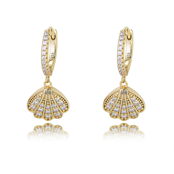 Jewelry 925 Silver Geometric Fanshaped Diamond Earrings For Women