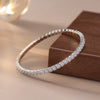 Jewelry Silver Geometric Round Zircon Tennis Bracelet Single Row Elastic Rope Electroplating Hiphop Style