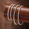 Jewelry Silver Geometric Round Zircon Tennis Bracelet Single Row Elastic Rope Electroplating Hiphop Style