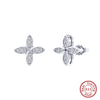Jewelry Silver 925 Geometric Style Windmill Stud Earrings With Diamond For Women
