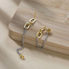 Jewelry Silver Geometric Tassel Earrings With Long Stitching
