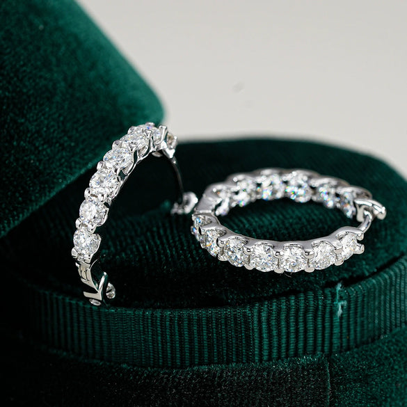 Jewelry 925 Silver Moissanite Earrings Fashion Geometric Style For Women
