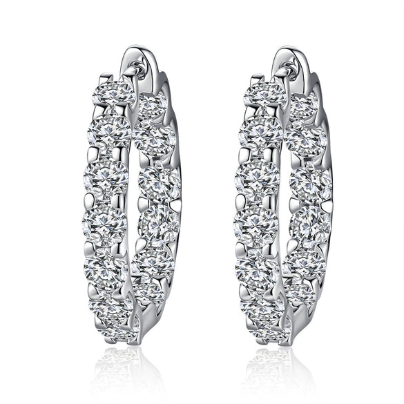 Jewelry 925 Silver Moissanite Earrings Fashion Geometric Style For Women