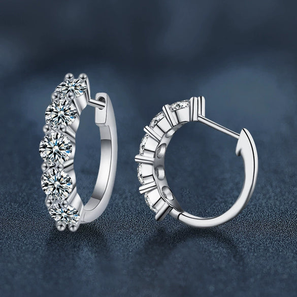 Jewelry 925 Silver Moissanite Geometric Earrings For Women
