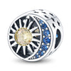 Jewelry Silver Plated Dripping Oil Inlaid Zircon Star Moon Round Beaded Pendant