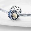 Jewelry Silver Plated Dripping Oil Inlaid Zircon Star Moon Round Beaded Pendant