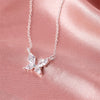 Jewelry Silver Plated Lovely Butterfly Zircon Necklace Light Luxury Women's