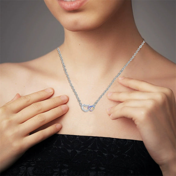 Jewelry Silver Plated Lovely Butterfly Zircon Necklace Light Luxury Women's