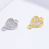 Jewelry Silver 925 Sterling Heartshaped Zirconia Double Pendant