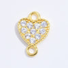 Jewelry Silver 925 Sterling Heartshaped Zirconia Double Pendant
