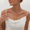 Jewelry Simple Geometric Imitation Pearl And Copperclad Iron Beaded Clavicle Chain Yshaped Necklace With Electroplating