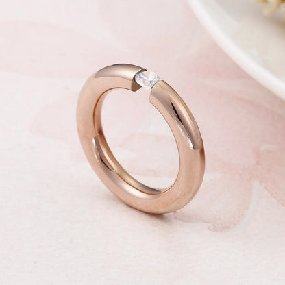 Japanese And Korean Jewelry Simple Jewelry Titanium Steel Couple Small Ring Personality Fashion Zirconium Diamond Ring Factory Custom Processing