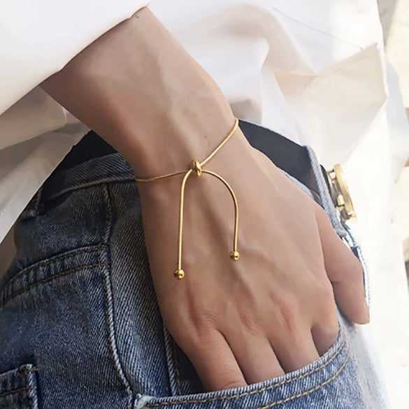 Jewelry Simple Long Tassel Necklace Metal Square Snake Bone Chain Copper Ochain Geometric Electroplated