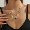 Jewelry Single Layer Multi Pendant Love Necklace Zinc Alloy Heart Shape Flower Geometric Electroplating For Women