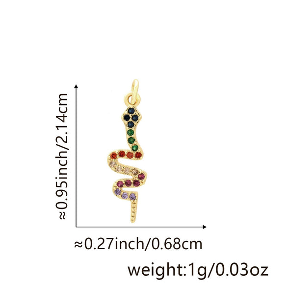 Jewelry Snake Pendant Copper Electroplated Inlaid Zircon Animals Zodiac Women's Fashion