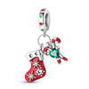 Jewelry Snowflake Christmas Tree Bell Socks Charm Bead Pendant 925 Sterling Silver Dripping Oil Original Design Festival Elements