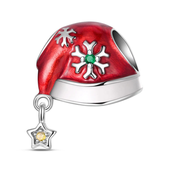 Jewelry Snowflake Christmas Tree Bell Socks Charm Bead Pendant 925 Sterling Silver Dripping Oil Original Design Festival Elements
