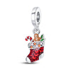 Jewelry Snowflake Christmas Tree Bell Socks Charm Bead Pendant 925 Sterling Silver Dripping Oil Original Design Festival Elements