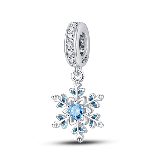 Jewelry Snowflake Christmas Tree Bell Socks Charm Bead Pendant 925 Sterling Silver Dripping Oil Original Design Festival Elements