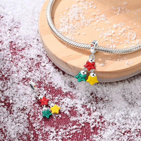 Jewelry Snowflake Christmas Tree Bell Socks Charm Bead Pendant 925 Sterling Silver Dripping Oil Original Design Festival Elements