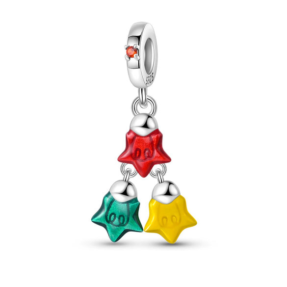 Jewelry Snowflake Christmas Tree Bell Socks Charm Bead Pendant 925 Sterling Silver Dripping Oil Original Design Festival Elements