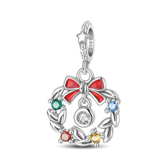 Jewelry Snowflake Christmas Tree Bell Socks Charm Bead Pendant 925 Sterling Silver Dripping Oil Original Design Festival Elements