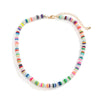 Jewelry Soft Ceramic Rice Bead Flower Pearl Chain Alloy Pendant Geometric Style Necklace