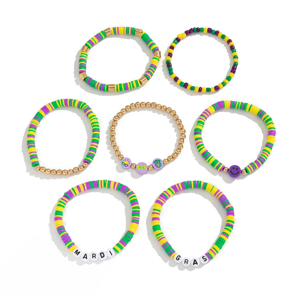 Jewelry Soft Pottery Polymer Clayccbacrylic Letter Handmade Stacked Style Bracelet