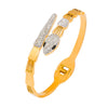 Jewelry Spirit Snake Shape Hollow Diamond Design 316L Stainless Steel Gold Plated Bracelet