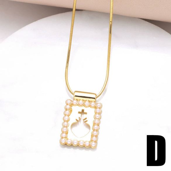Jewelry Square Hangtag Geometric Copper Electroplating Necklace For Women
