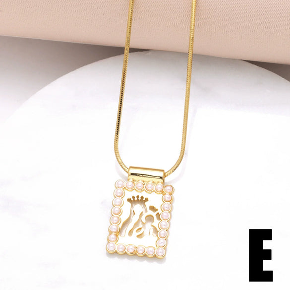 Jewelry Square Hangtag Geometric Copper Electroplating Necklace For Women