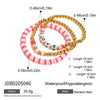 Jewelry Stacked Bohemian Style Colorful Soft Pottery Stainless Steel Elastic Letters Love Beaded Bracelet With Electroplating