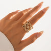 Jewelry Stacked Style Asymmetrical Zinc Alloy Geometric Ring Set With Electroplating