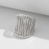 Jewelry Stacked Style Asymmetrical Zinc Alloy Geometric Ring Set With Electroplating