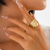 Jewelry Stacked Style Asymmetrical Zinc Alloy Geometric Ring Set With Electroplating