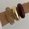 Jewelry Stacked Style Polygonal Transparent Resin Handmade Geometric Arc Open Bracelet For Women