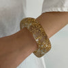 Jewelry Stacked Style Polygonal Transparent Resin Handmade Geometric Arc Open Bracelet For Women