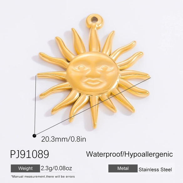 Jewelry Stainless Steel Accessories Sun Heart Pendant Retro Bracelet Handmade Electroplated For Women