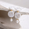 Jewelry Stainless Steel Acrylic Pearl Button Glass Water Drop Geometric Earrings Electroplated For Women