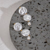 Jewelry Stainless Steel Acrylic Pearl Button Glass Water Drop Geometric Earrings Electroplated For Women