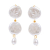 Jewelry Stainless Steel Acrylic Pearl Button Glass Water Drop Geometric Earrings Electroplated For Women