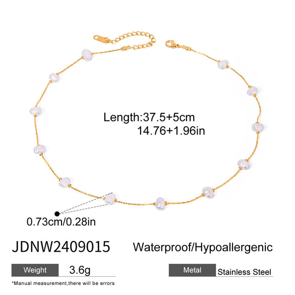 Jewelry Stainless Steel Acrylic Pearl Geometric Baroque Electroplating Necklace Bracelet