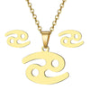 Jewelry Stainless Steel Alloy Constellation Zodiac Pendant Necklace For Women