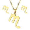 Jewelry Stainless Steel Alloy Constellation Zodiac Pendant Necklace For Women