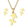 Jewelry Stainless Steel Alloy Constellation Zodiac Pendant Necklace For Women